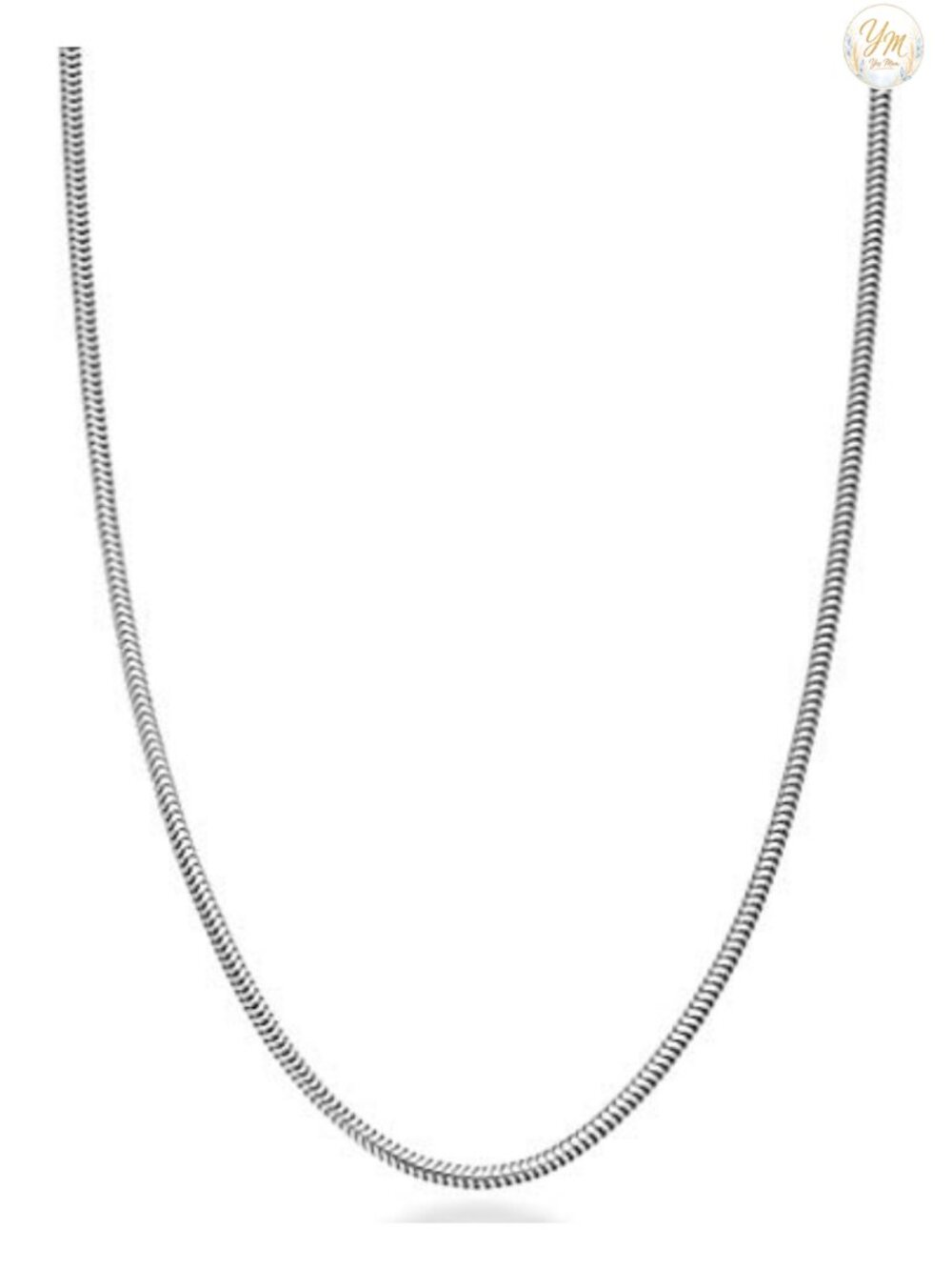 Sterling Silver Round Snake Chain Necklace 26 Inch Women Men